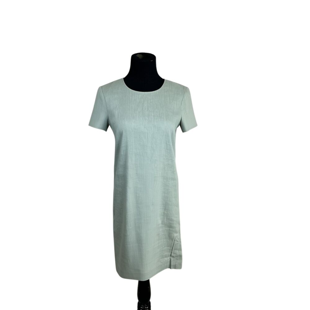 Theory Light Olive Simple Linen Dress , Size 2